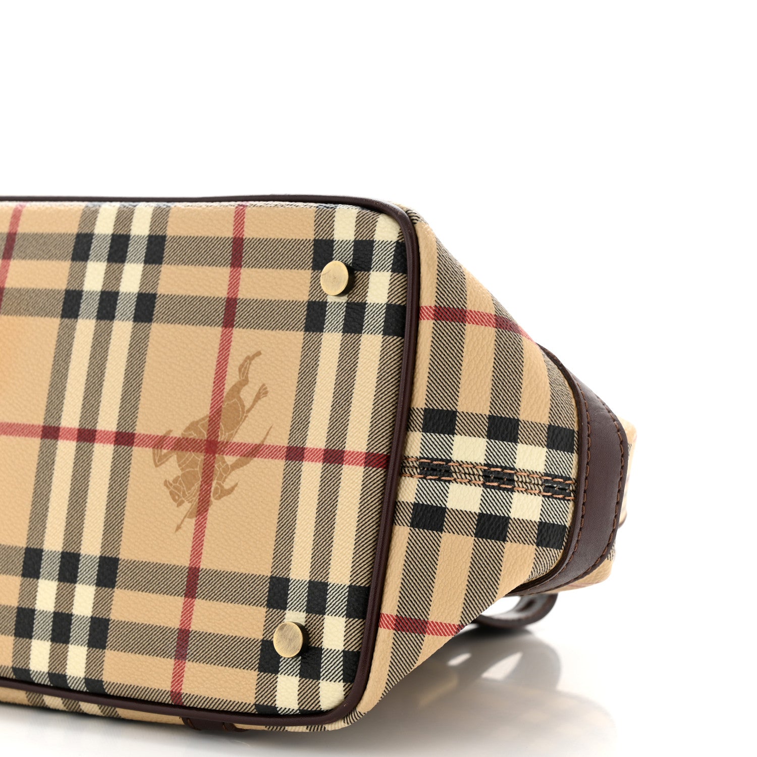 Burberry Haymarket Check Studded Satchel Chocolate 11 of 11