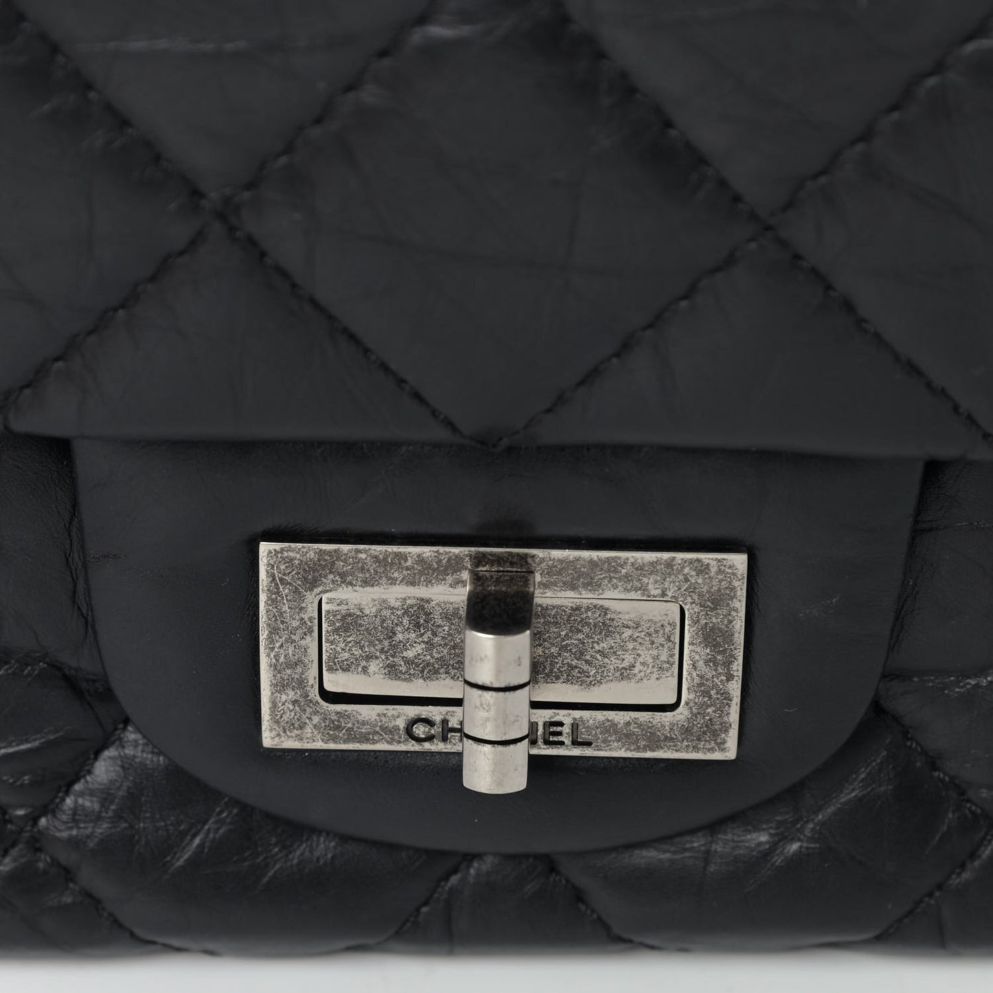 Aged Calfskin Quilted 2.55 Reissue 226 Flap Black