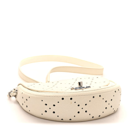 Chanel Caviar Perforated Messenger Bag White 4 of 12