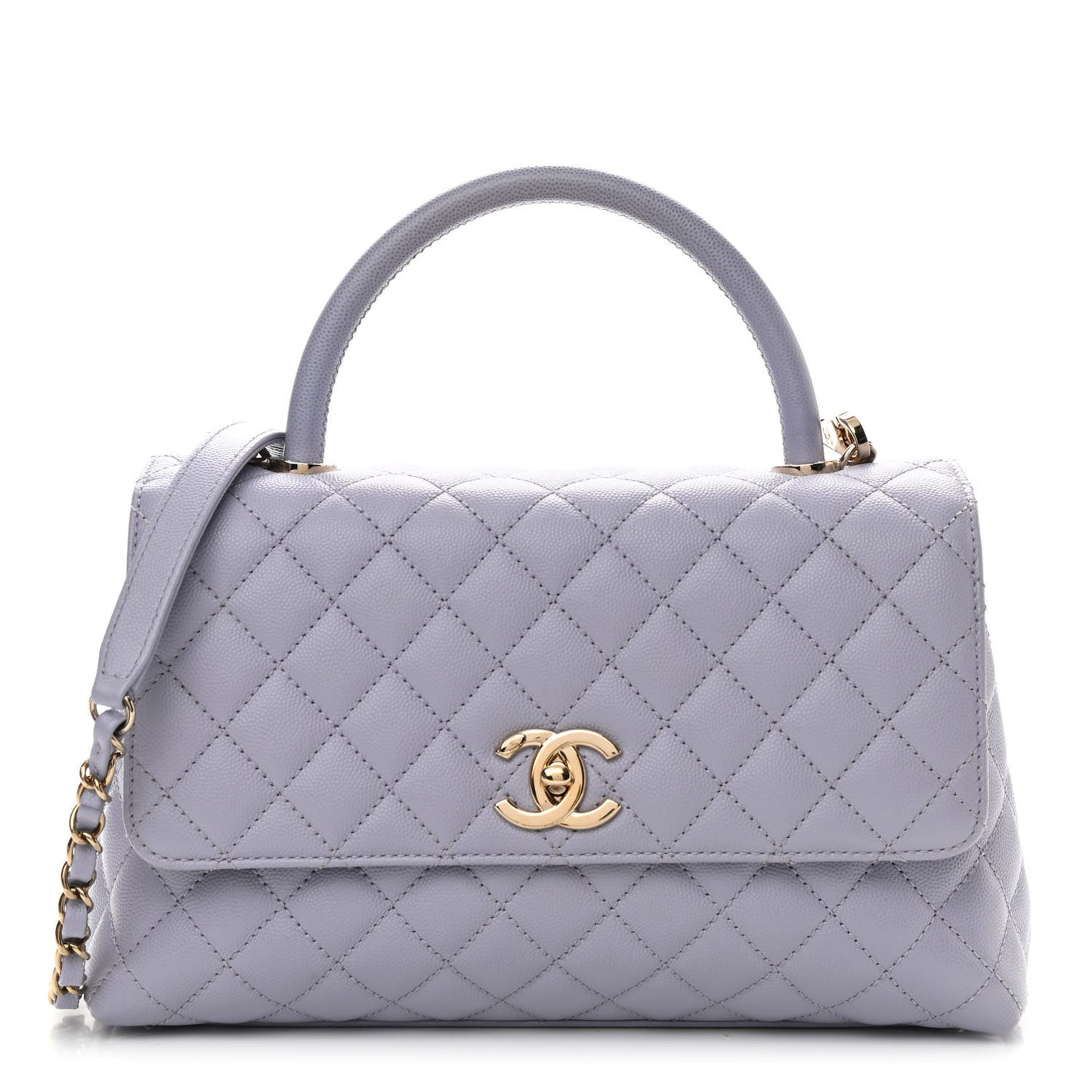 Caviar Quilted Small Coco Handle Flap Light Purple