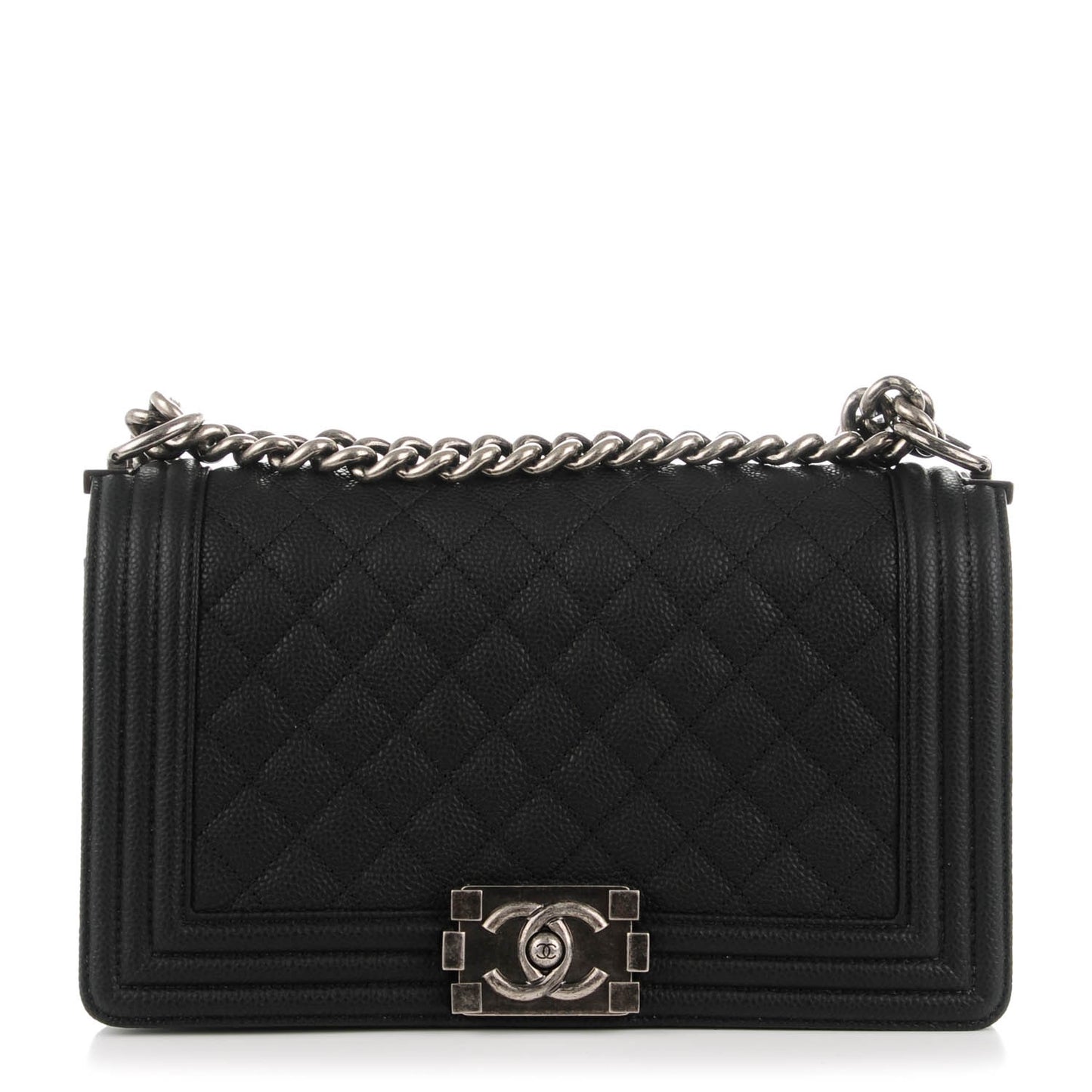 Caviar Quilted Medium Boy Flap Black