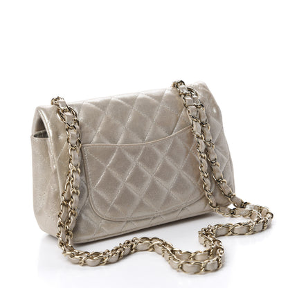 Chanel Iridescent Calfskin Quilted Mini Rectangular Flap Light Gold 3 of 11
