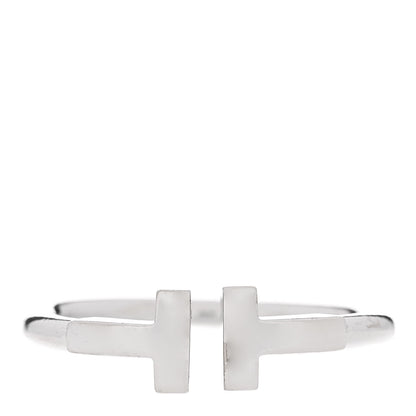 Tiffany 18K White Gold T Wire Ring 54 7 1 of 4