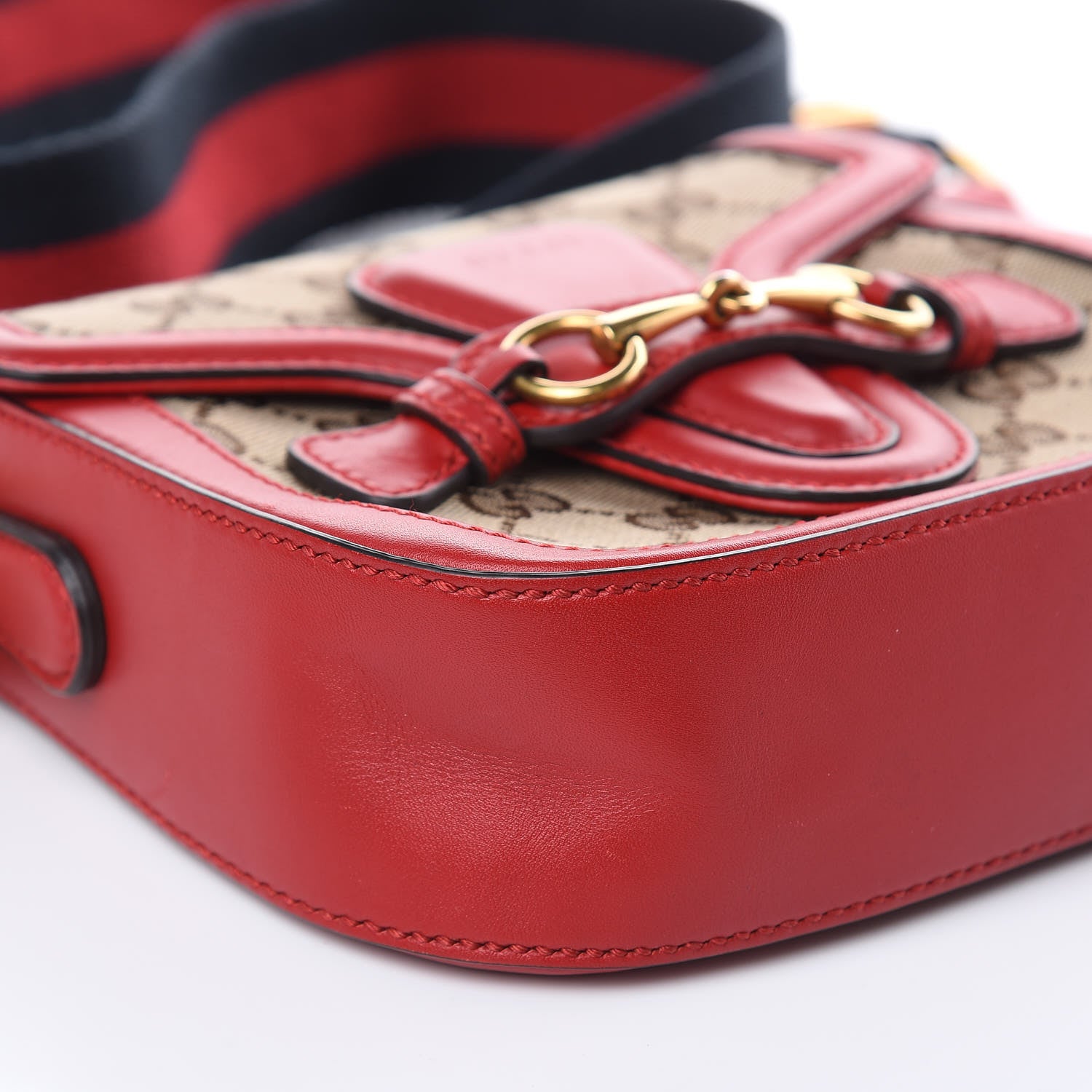 Gucci Monogram Ruinart Calfskin Small Lady Web Shoulder Bag Beige Ebony Hibiscus Red 8 of 13