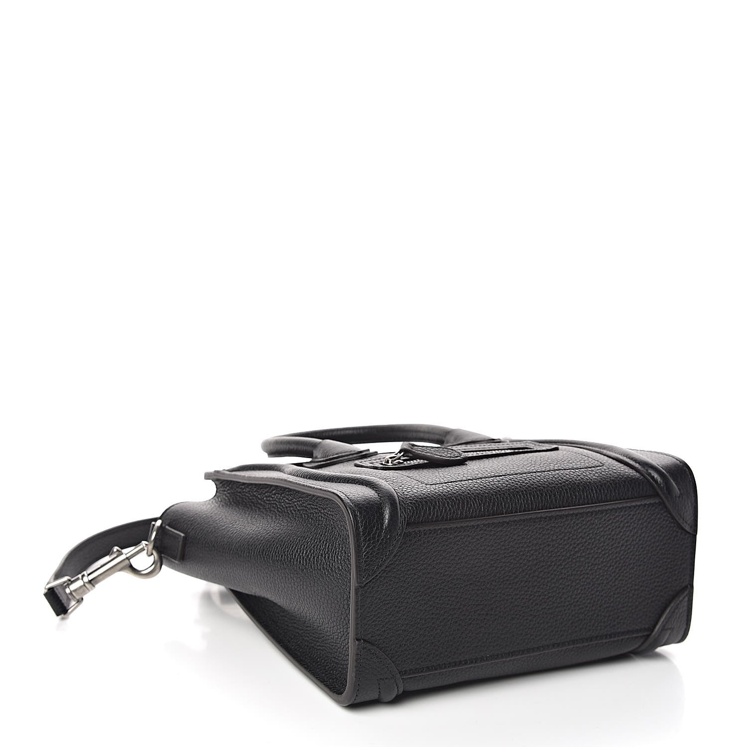 Celine Drummed Calfskin Nano Luggage Black 4 of 10