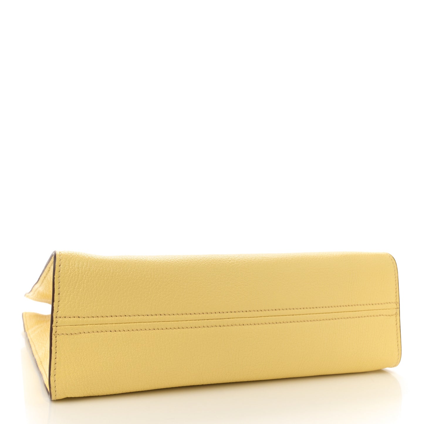 Goatskin Logo Embossed Shopping Tote Limone