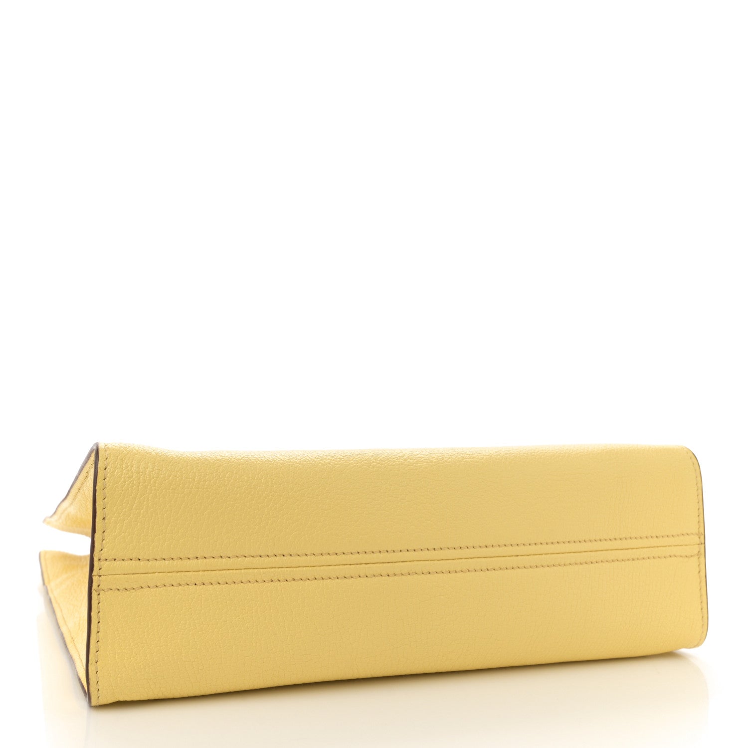 Miu Miu Goatskin Logo Embossed Shopping Tote Limone 4 of 9