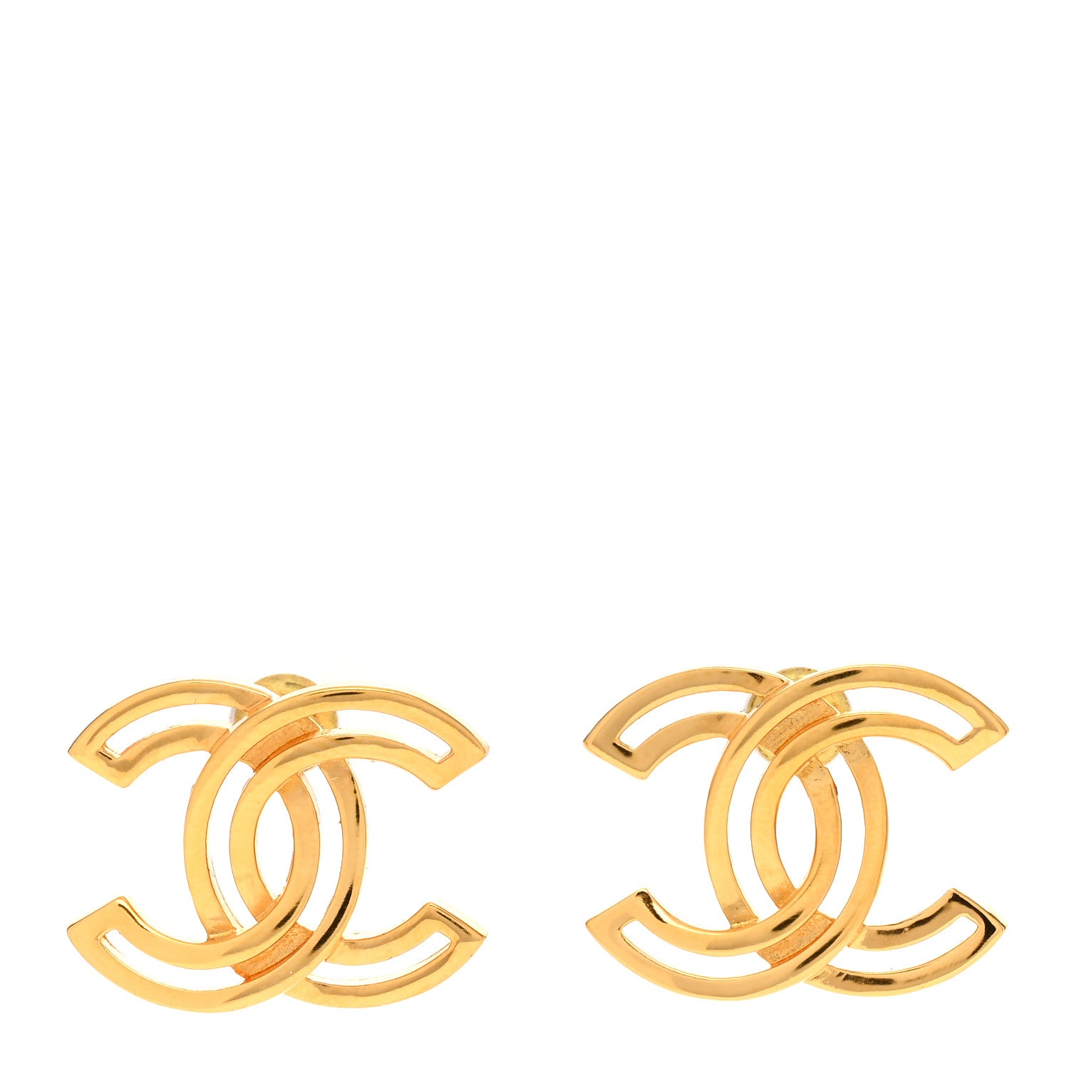 Chanel Metal Obazine CC Earrings Gold 1 of 4