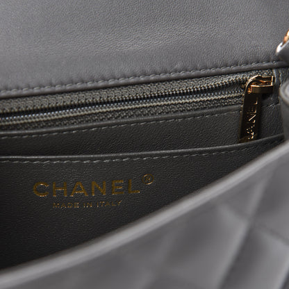 Chanel Lambskin Quilted Mini Square Flap Dark Grey 8 of 10