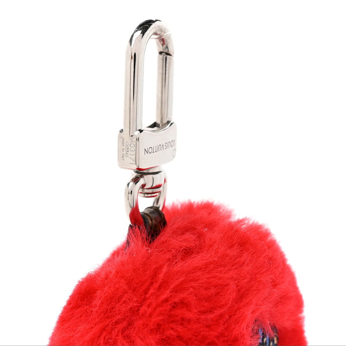 Velvet LV Lucky Heart Bag Charm Red