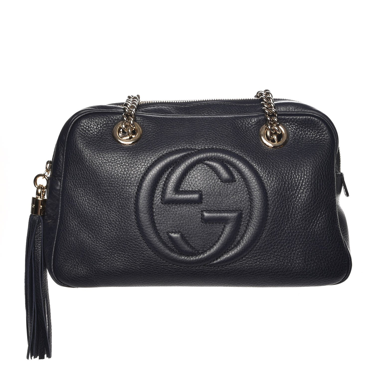 Gucci Pebbled Calfskin Small Soho Bowler Blue 1 of 7