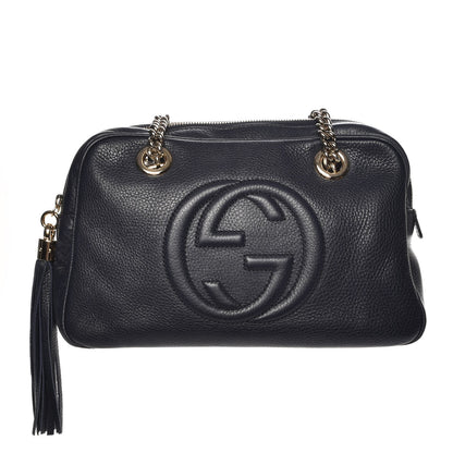Gucci Pebbled Calfskin Small Soho Bowler Blue 1 of 7