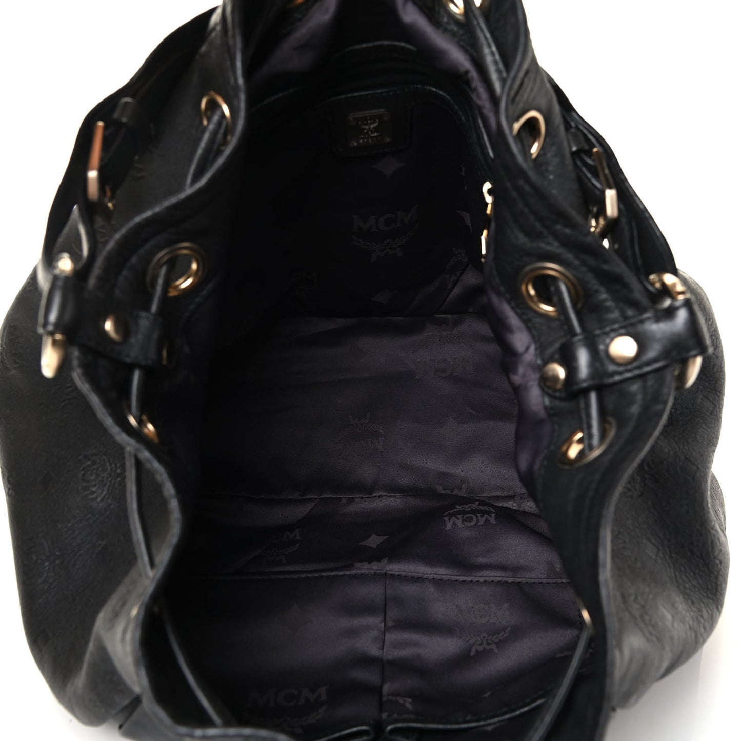 Calfskin Ottomar Drawstring Shoulder Bag Black