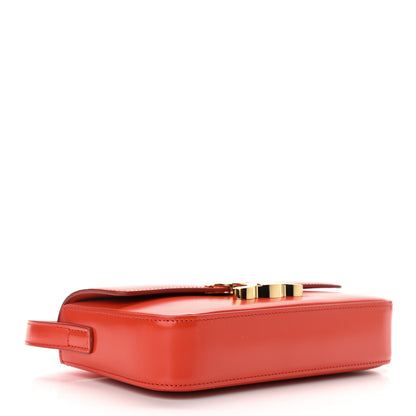 Celine Shiny Calfskin Triomphe Shoulder Bag Bright Red 4 of 11