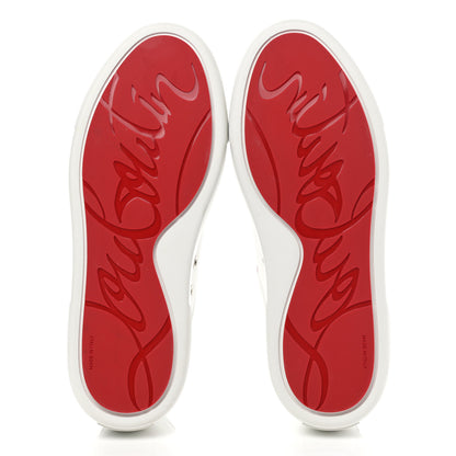 Christian Louboutin Calfskin Patent Vieirissima Flat Sneakers 38.5 White Multicolor 5 of 8