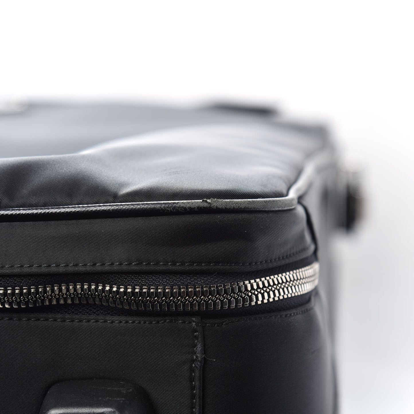Tessuto Nylon Saffiano Trolley Luggage Black