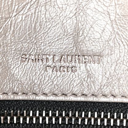 Saint Laurent Crinkled Calfskin Matelasse Monogram Medium Niki Chain Satchel Fog 7 of 11
