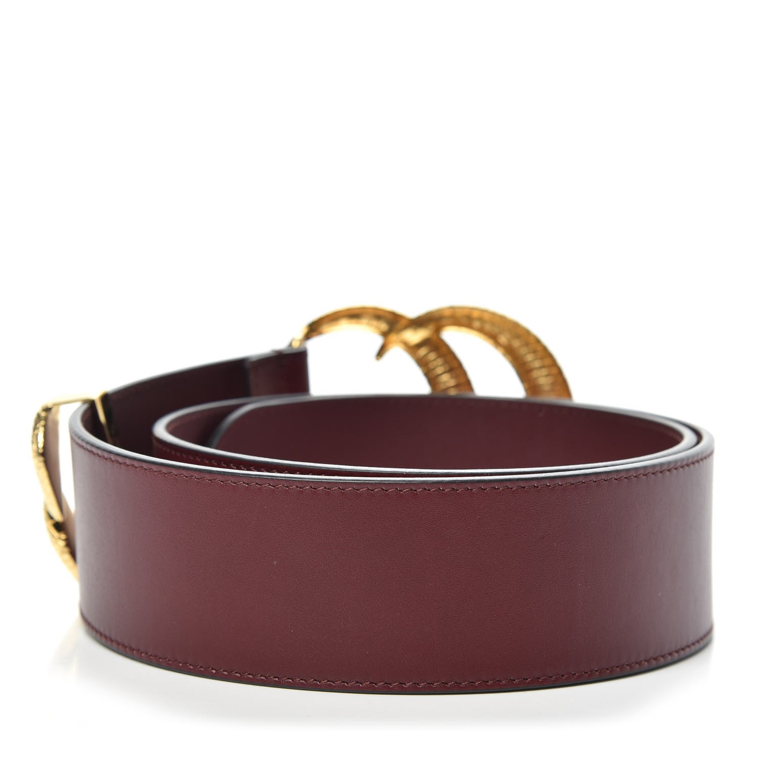 Gucci Calfskin Lizard Double G 50mm Belt 85 34 Vintage Bordeaux 2 of 5