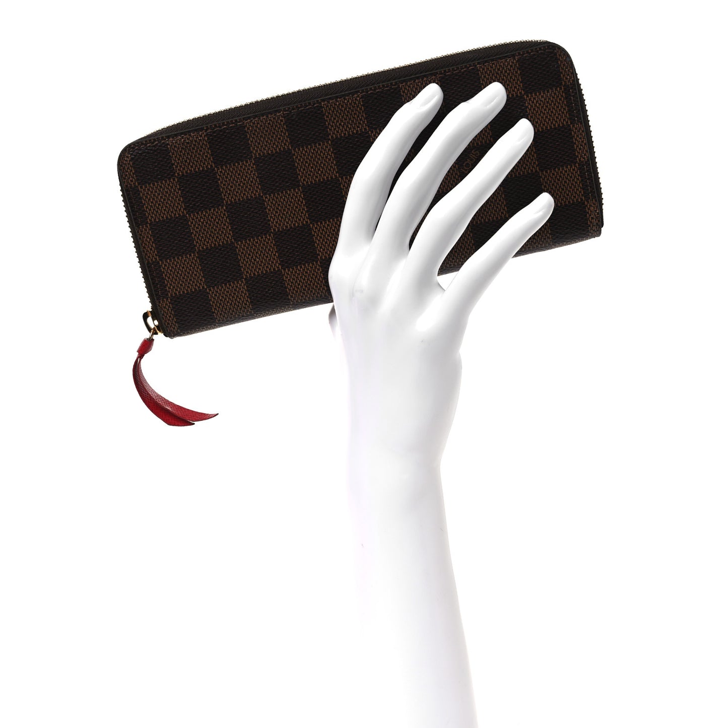 Damier Ebene Clemence Wallet Cherry