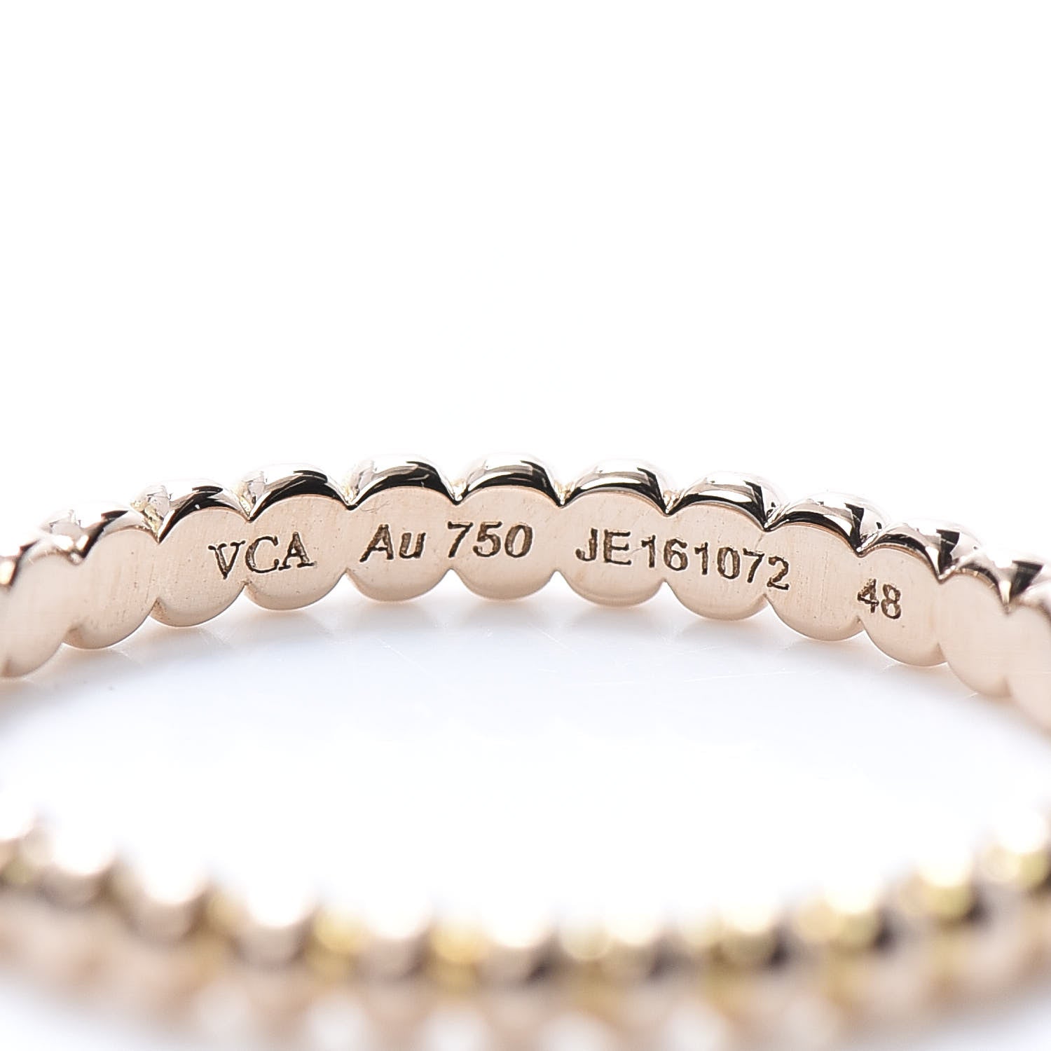 Van Cleef & Arpels 18K Rose Gold Small Perlee Ring 48 4.5 4 of 5
