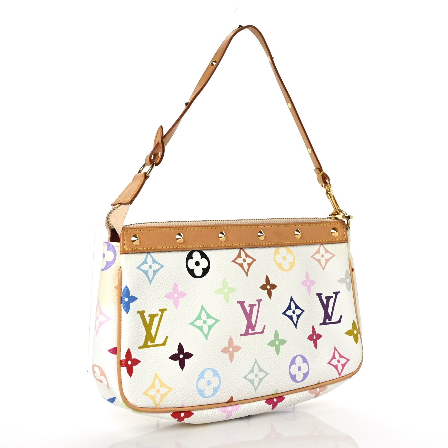 Louis Vuitton Monogram Multicolor Pochette Accessories White 3 of 6