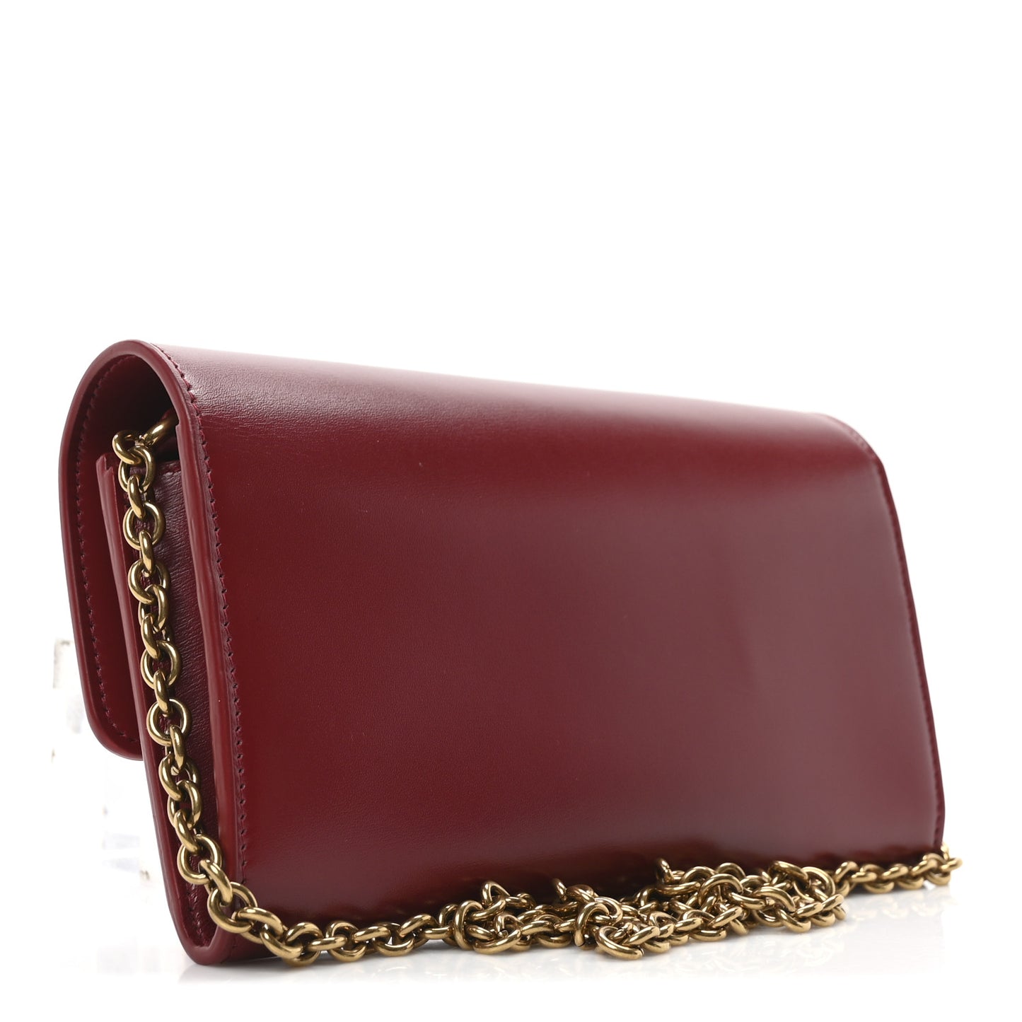 Smooth Calfskin Le Maillon Chain Wallet Opyum Red