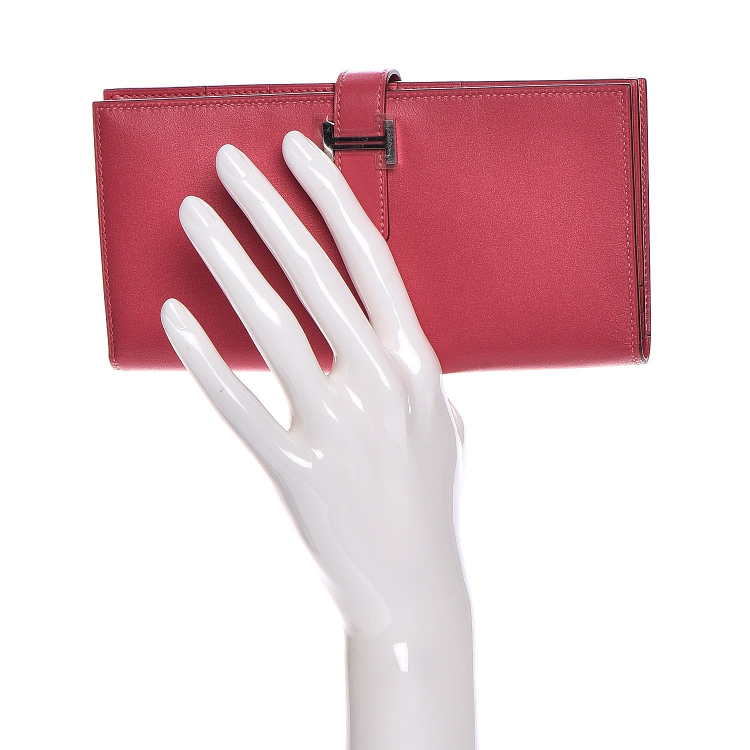 Hermes Tadelakt Bearn Gusset Wallet Rose Azalee 2 of 10