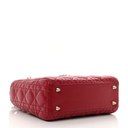 Christian Dior Lambskin Cannage Small My Lady Dior Red 3 of 9