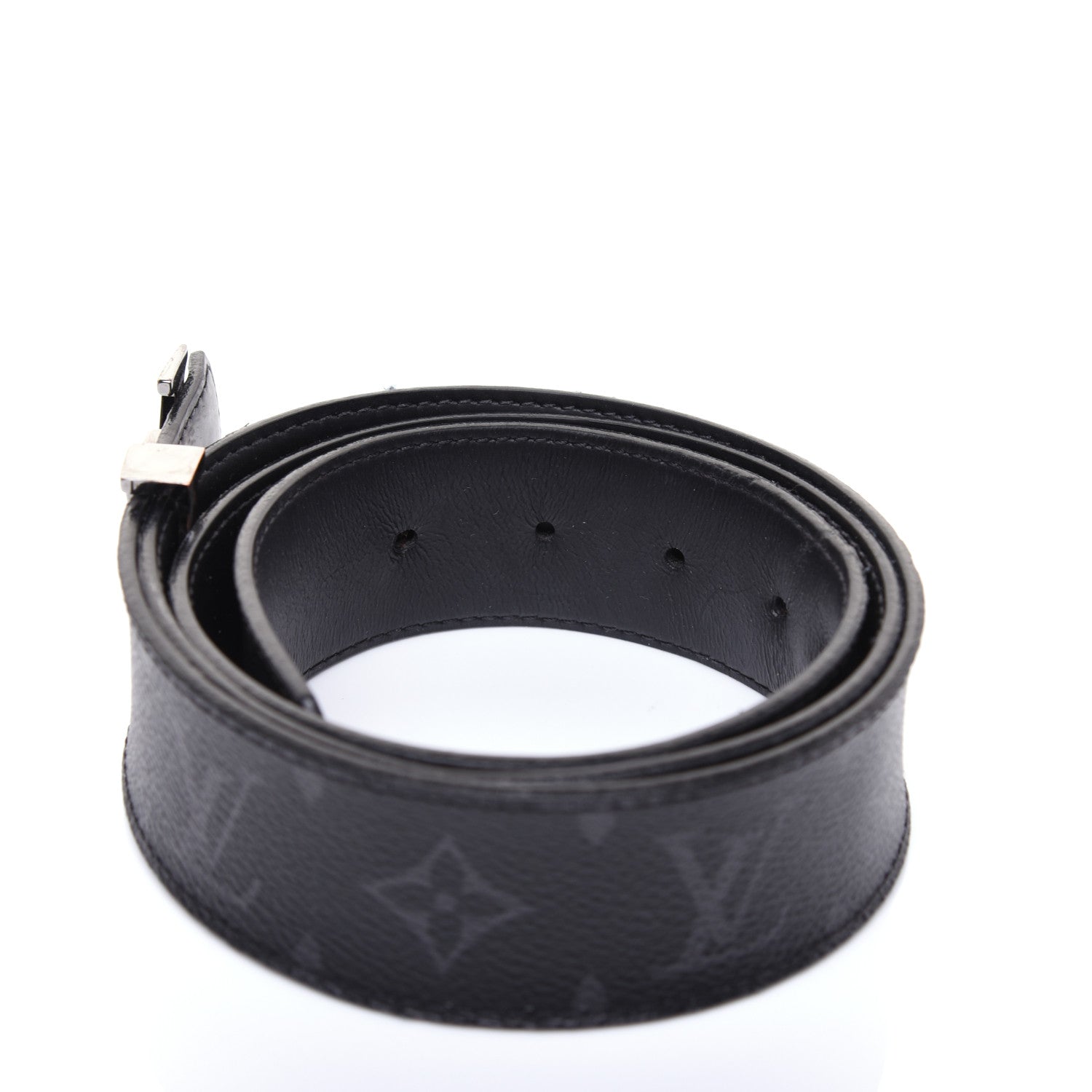 Louis Vuitton Monogram Eclipse Taigarama 40mm LV Initiales Reversible Belt 95 38 Black 4 of 11