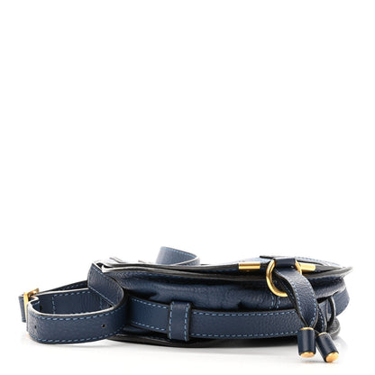 Chloe Calfskin Mini Marcie Round Crossbody Bag Blue 4 of 10