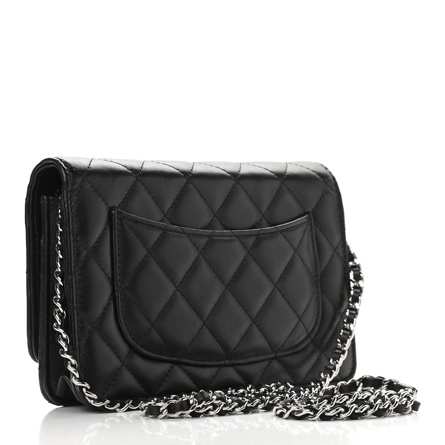 Chanel Lambskin Quilted Wallet On Chain WOC Black 3 of 9