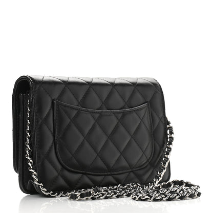 Chanel Lambskin Quilted Wallet On Chain WOC Black 3 of 9