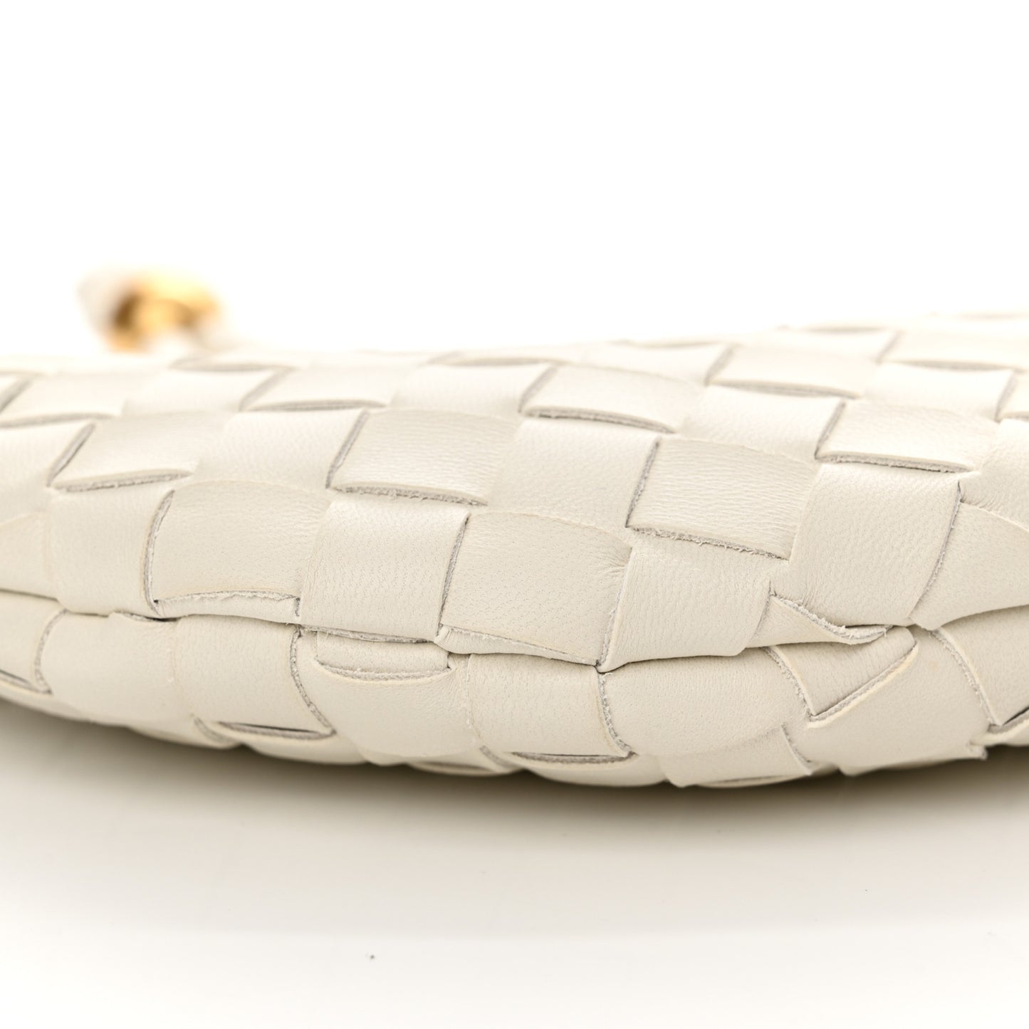 Nappa Intrecciato Medium Turn Pouch White