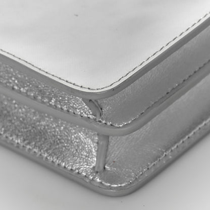 Chanel Metallic Patent Crossbody CC Phone Holder Silver 10 of 12