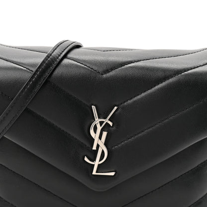 Saint Laurent Calfskin Y Quilted Monogram Toy Loulou Crossbody Bag Black 9 of 12