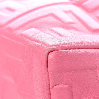 Fendi Nappa FF 1974 Embossed Small Boston Rosa Fluo 5 of 7