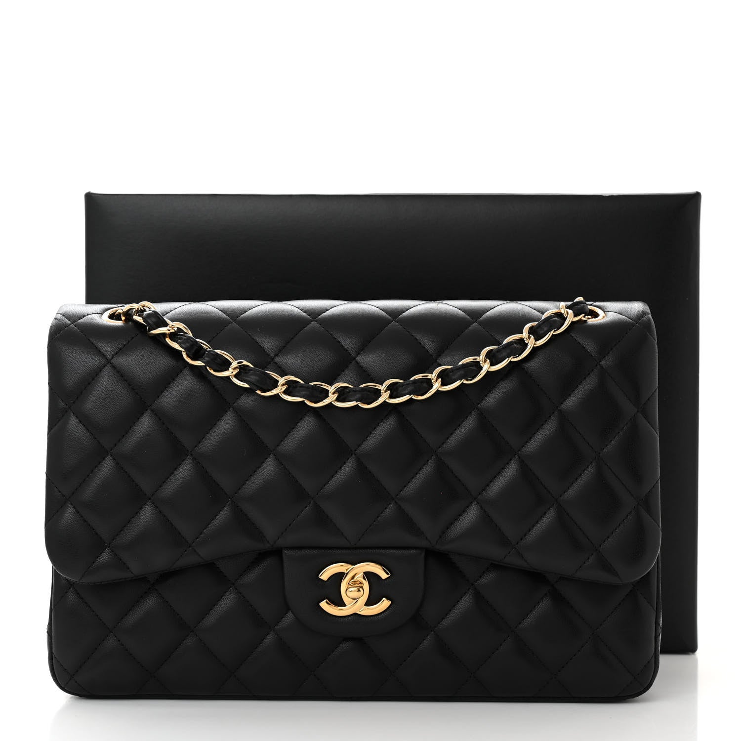 Chanel Lambskin Quilted Jumbo Double Flap Black 11 of 11