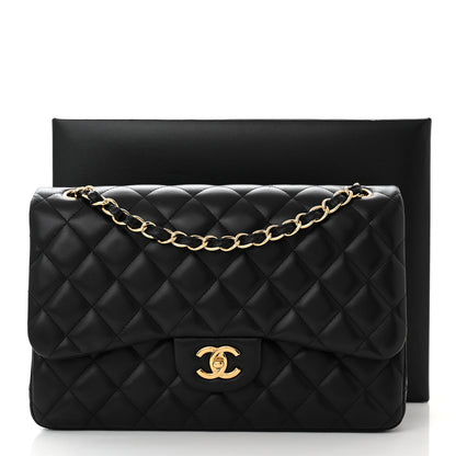 Chanel Lambskin Quilted Jumbo Double Flap Black 11 of 11
