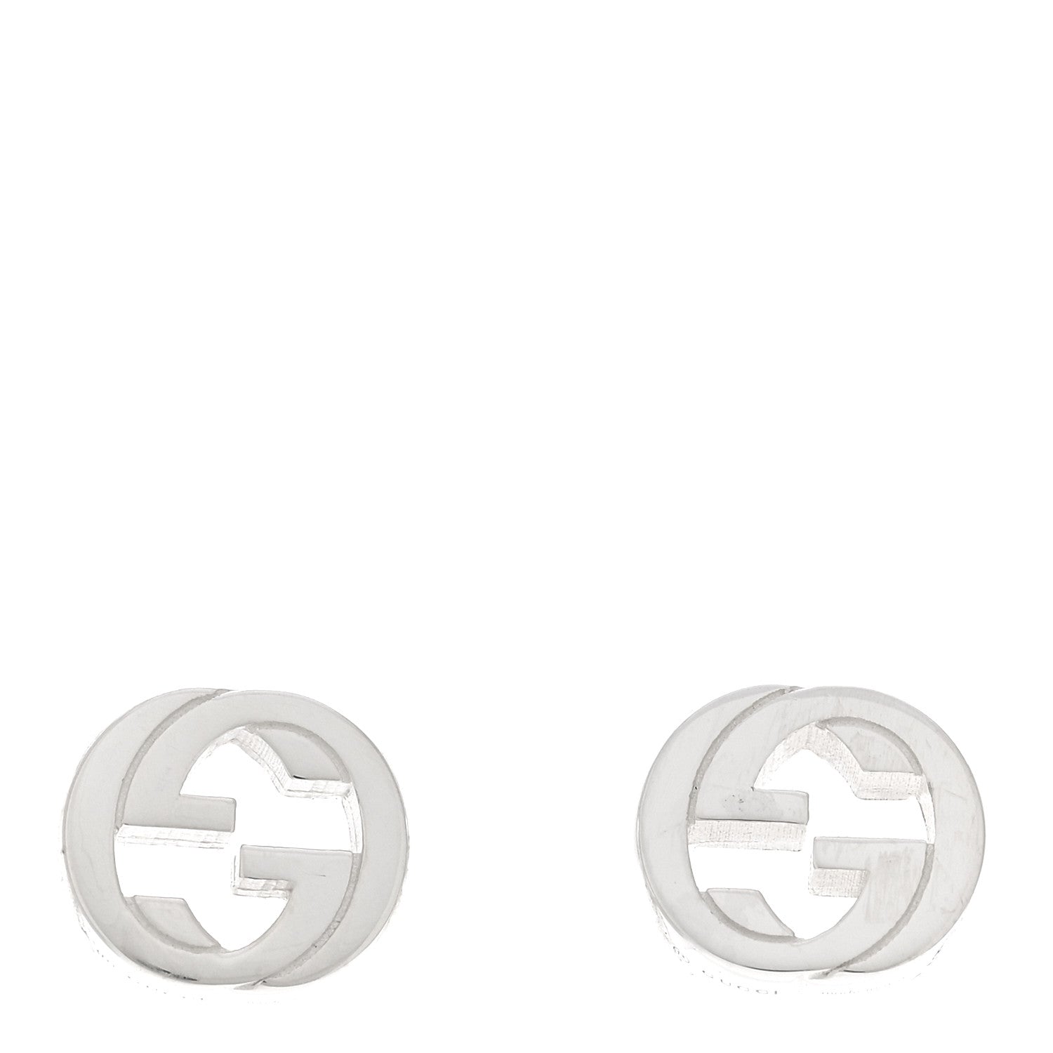 Gucci Sterling Silver Interlocking GG Stud Earrings 1 of 5