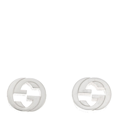 Gucci Sterling Silver Interlocking GG Stud Earrings 1 of 5