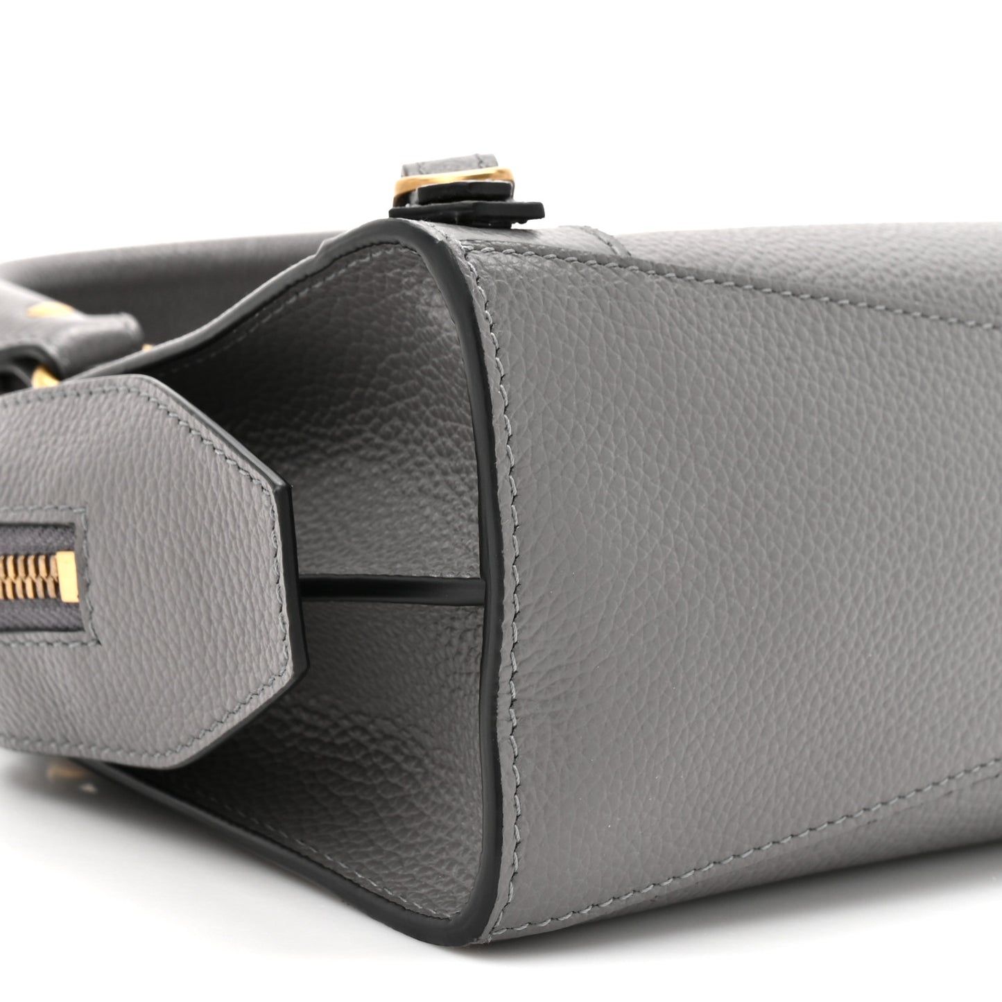 Grained Calfskin Neo Classic Gold Hardware Mini City Dark Grey