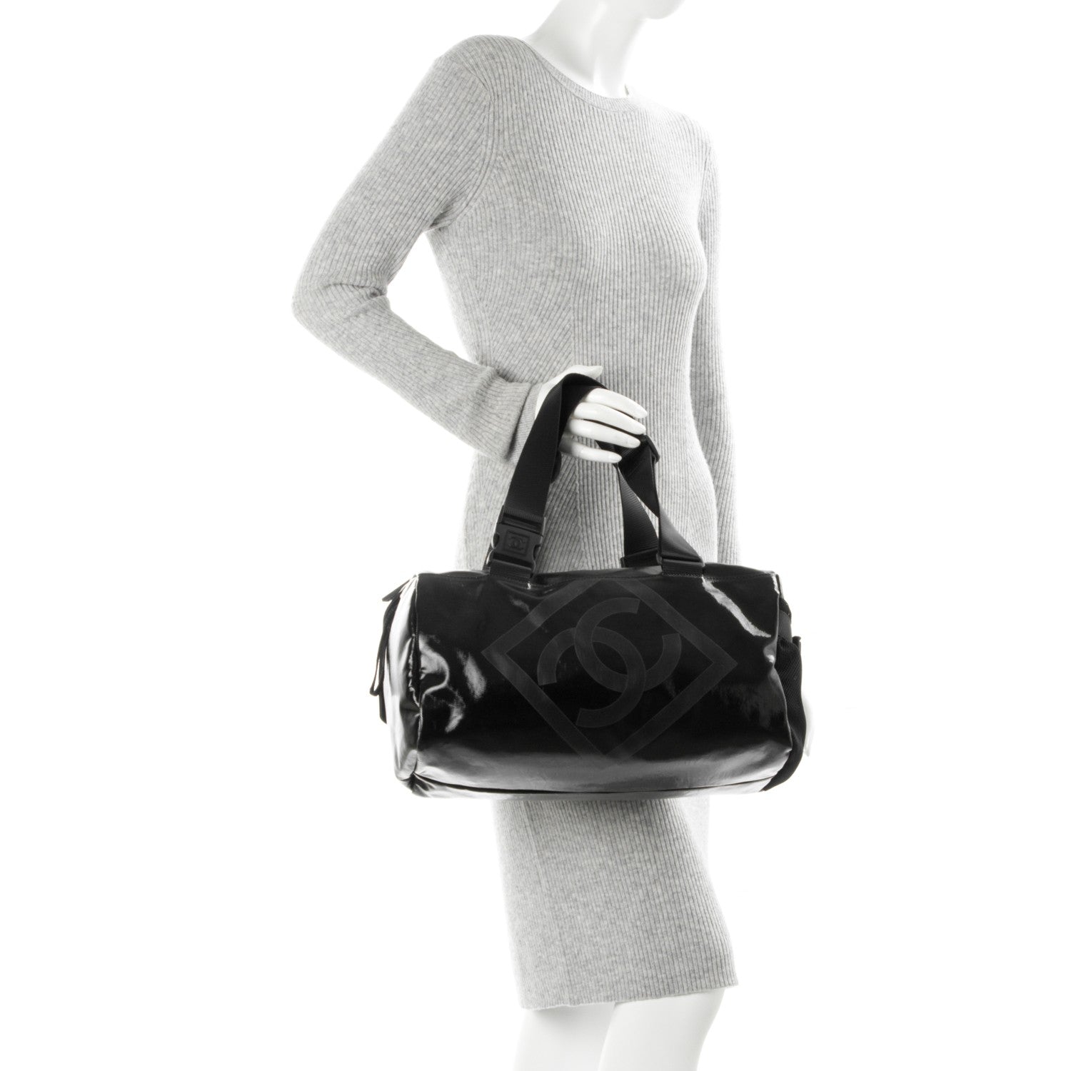 Chanel Coated Canvas Sport Duffel Black 2 of 7
