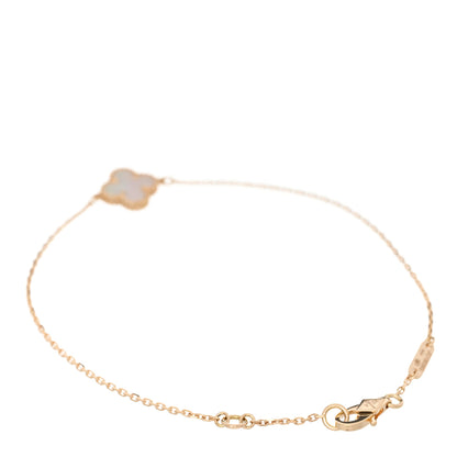 Van Cleef & Arpels 18K Yellow Gold Mother of Pearl Sweet Alhambra Bracelet 2 of 5