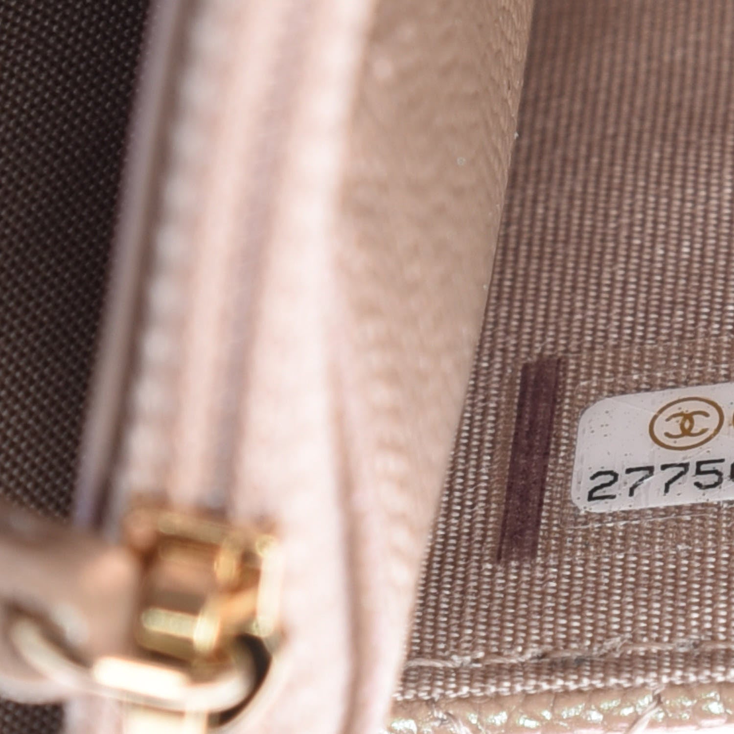 Chanel Iridescent Caviar Quilted Wallet On Chain WOC Beige 10 of 11