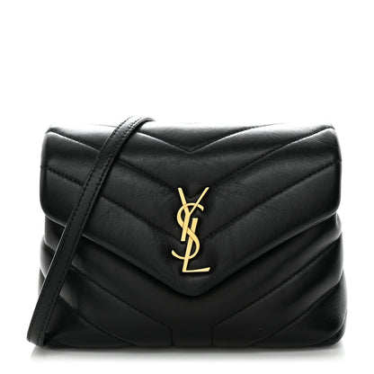 Saint Laurent Calfskin Y Quilted Monogram Toy Loulou Crossbody Bag Black 1 of 10