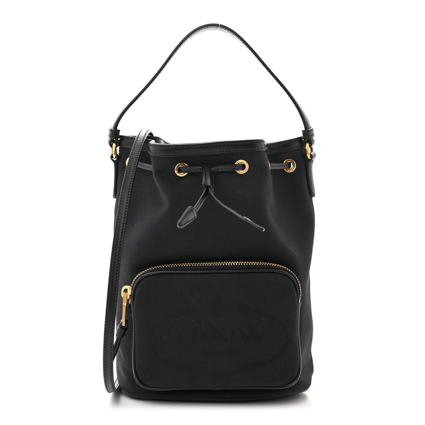 Jacquard Logo Mini Bucket Crossbody Bag Black