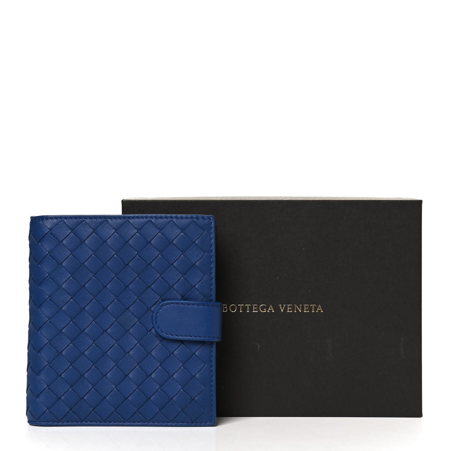Nappa Intrecciato Mini Wallet Blue
