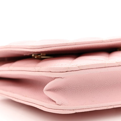 Chanel Caviar Quilted Wallet on Chain WOC Light Pink 10 of 12