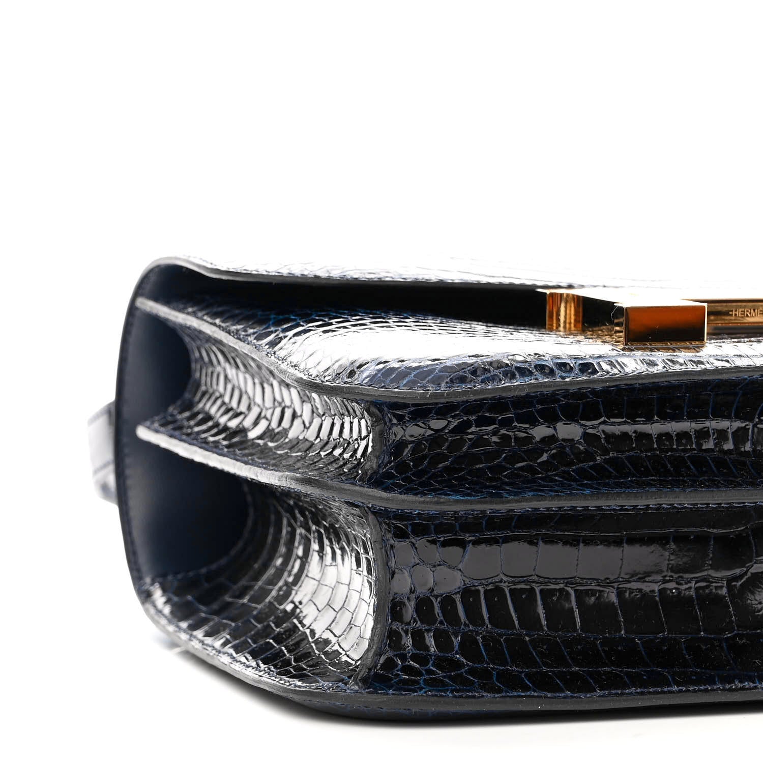 Hermes Shiny Porosus Crocodile Constance 24 Bleu Marine 9 of 11