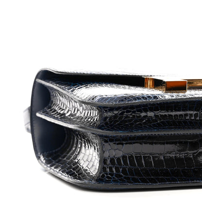 Hermes Shiny Porosus Crocodile Constance 24 Bleu Marine 9 of 11